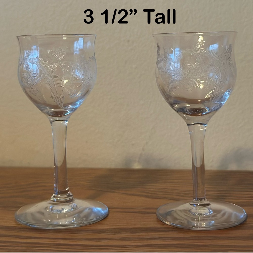 Vintage Thistle Cordial Glasses